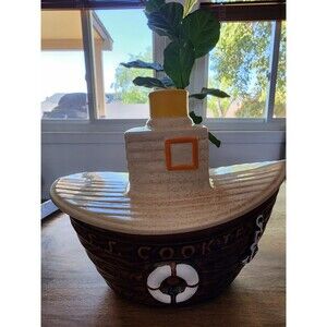 VINTAGE Ceramic Tugboat Cookie Jar | Nelson McCoy | 1980s